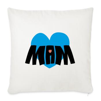 Cœur de maman - Housse de coussin décorative 45 x 45 cm - blanc nature - Devant