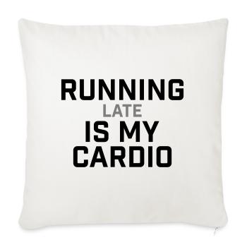 Courir en retard, c’est mon cardio qui le dit - Housse de coussin décorative 45 x 45 cm - blanc nature - Devant