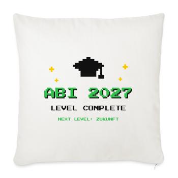 Abi 2027 – Level Complete Abitur Gamer Shirt - Sofakissenbezug 45 x 45 cm - Naturweiß  - Vorne