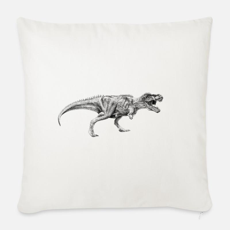 Dinosaurier - Sofakissenbezug 45 x 45 cm - Naturweiß 