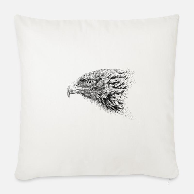 Adler - Sofakissenbezug 45 x 45 cm - Naturweiß 