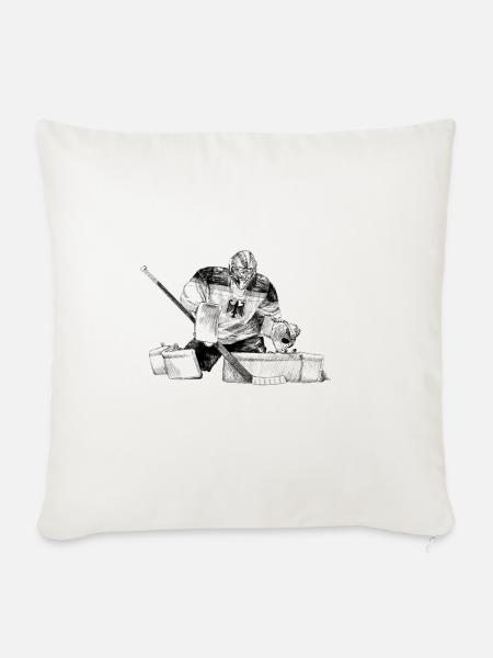 Eishockey Torwart - Sofakissenbezug 45 x 45 cm - Naturweiß