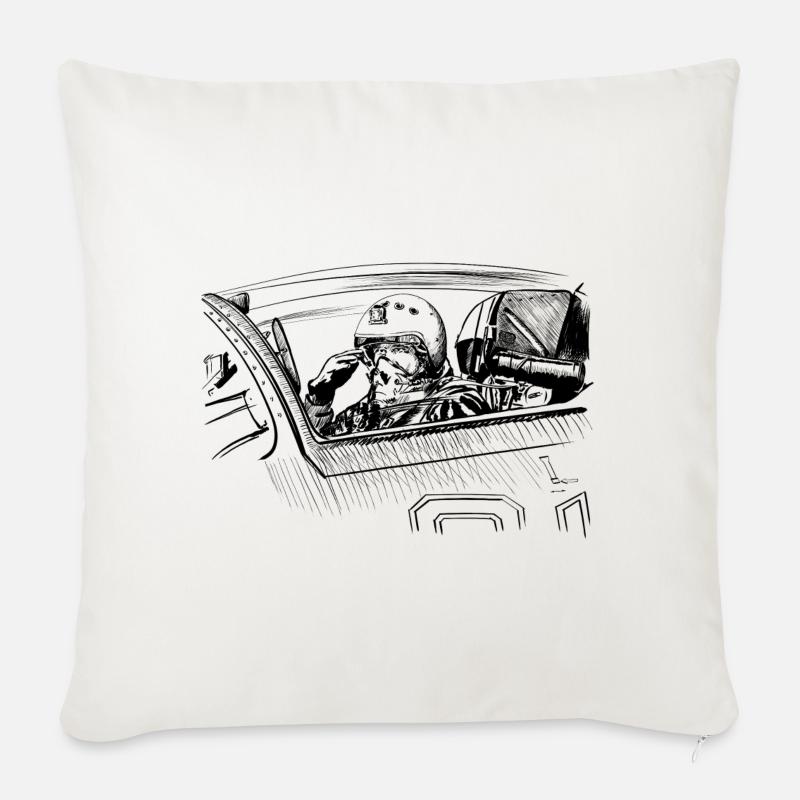 Pilot - Housse de coussin décorative 45 x 45 cm - blanc nature