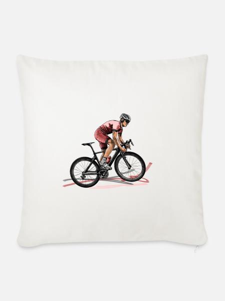 Rennrad - Sofakissenbezug 45 x 45 cm - Naturweiß 