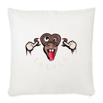 lustiger Affe lalala Symbol Illustration Zunge - Sofakissenbezug 45 x 45 cm - Naturweiß  - Vorne