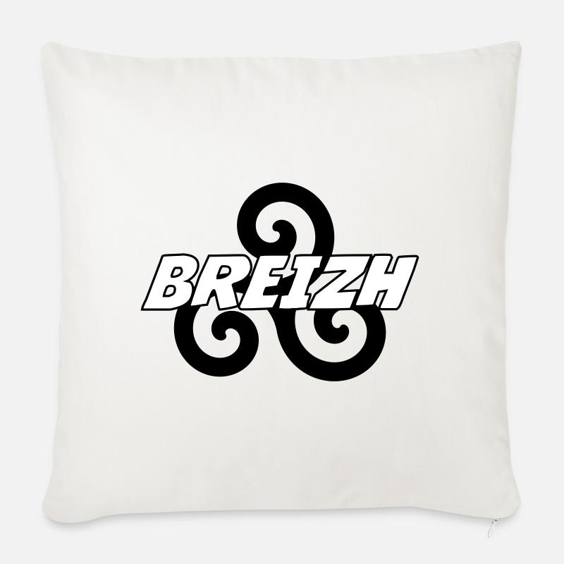 Breizh - Bretagne - BZH - Sofakissenbezug 45 x 45 cm - Naturweiß 
