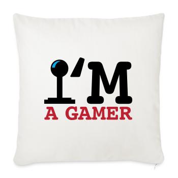 A Gamer Bold Typography - Sofa pillowcase 17,3'' x 17,3'' (45 x 45 cm) - natural white - Front