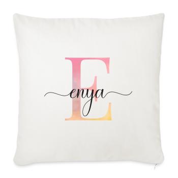 E| Monogramm | Name | Enja |Watercolor - Sofakissenbezug 45 x 45 cm - Naturweiß  - Vorne