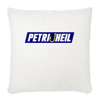 Petri Heil Angelhaken - Sofakissenbezug 45 x 45 cm - Naturweiß  - Vorne