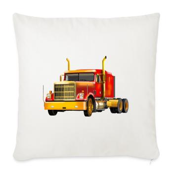 Powerful yellow-red truck - Sofa pillowcase 17,3'' x 17,3'' (45 x 45 cm) - natural white - Front