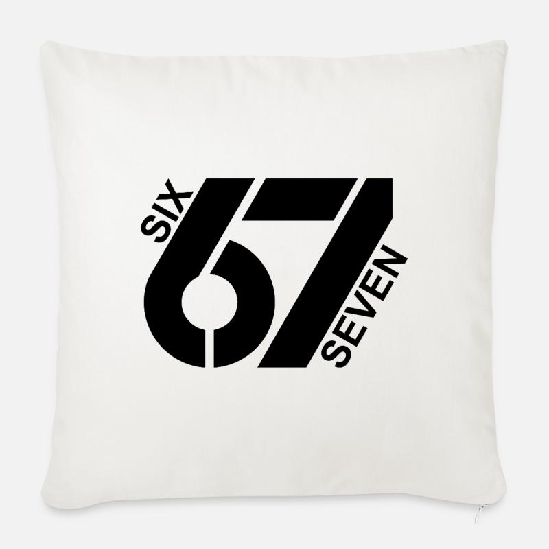 Six Seven 67 Jugendwort Meme Design - Sofakissenbezug 45 x 45 cm - Naturweiß 