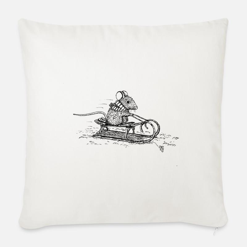 Schlitten - Sofakissenbezug 45 x 45 cm - Naturweiß