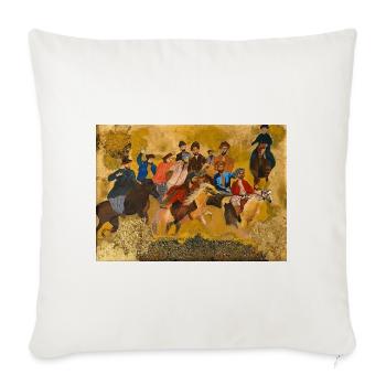 Buzkashi - The Traditional Equestrian Game - Sofa pillowcase 17,3'' x 17,3'' (45 x 45 cm) - natural white - Front