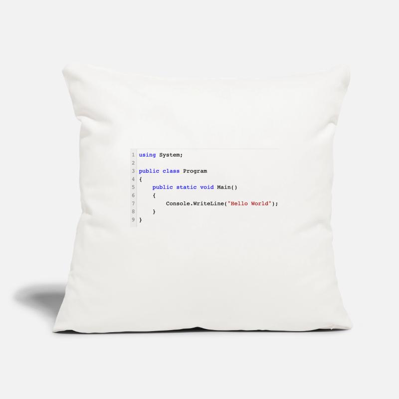 C # .NET Code Hello World Programmer Gift Housse de coussin décorative 45 x 45 cm