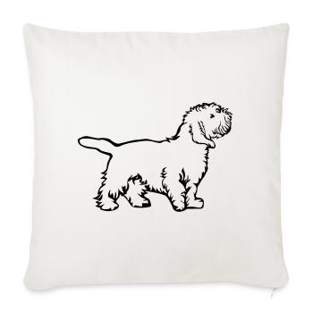 Petit Basset Griffon Vendéen - Housse de coussin décorative 45 x 45 cm - blanc nature - Devant