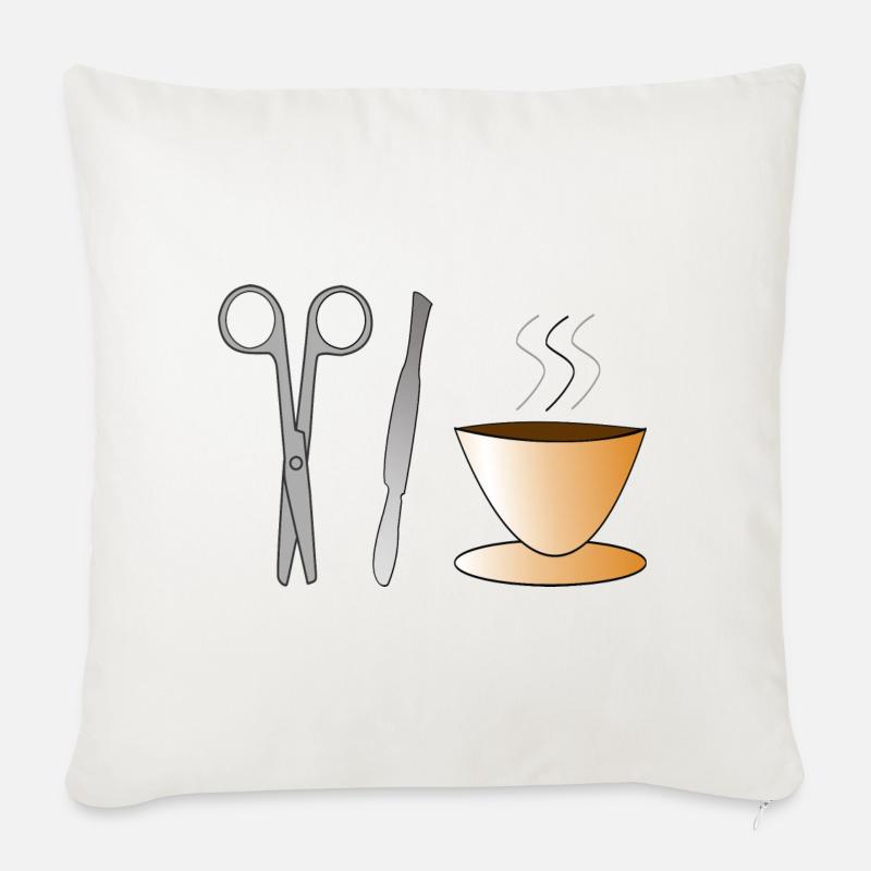 Chirurg Chirurgin Chirurgie OP Kaffee Geschenk - Sofakissenbezug 45 x 45 cm - Naturweiß 