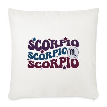 Anniversaire du signe du zodiaque Scorpion - Housse de coussin décorative 45 x 45 cm - blanc nature - Devant