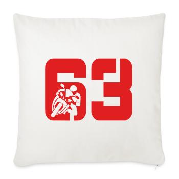 63 Motorcycle Biker Moto No. 63 - Sofa pillowcase 17,3'' x 17,3'' (45 x 45 cm) - natural white - Front