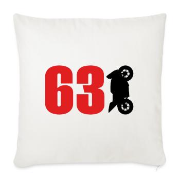 63 Motorrad Biker Motorsport - Sofakissenbezug 45 x 45 cm - Naturweiß  - Vorne