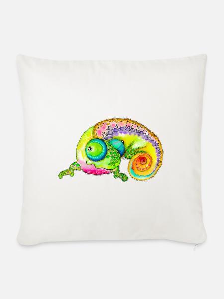Ulani das Chamaeleon - Sofakissenbezug 45 x 45 cm - Naturweiß