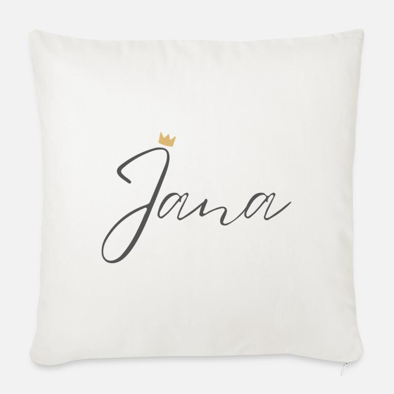 Prinzessin Jana Crown Hemd – Name mit Buchstabe J - Sofakissenbezug 45 x 45 cm - Naturweiß
