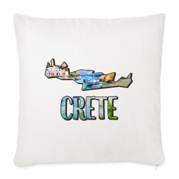 Carte à l’aquarelle Crète - Housse de coussin décorative 45 x 45 cm - blanc nature - Devant