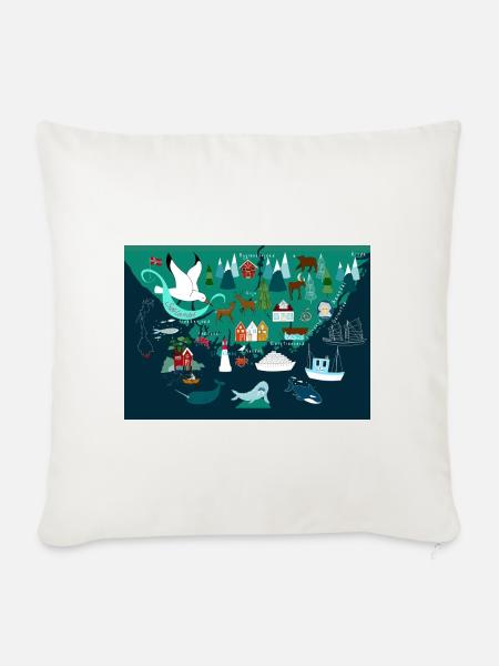 Südnorwegen Souvenir - Sofakissenbezug 45 x 45 cm - Naturweiß