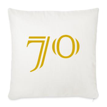 70. 70 ANS. 70e ANNIVERSAIRE. ANNIVERSAIRE 70 ANS. - Housse de coussin décorative 45 x 45 cm - blanc nature - Devant