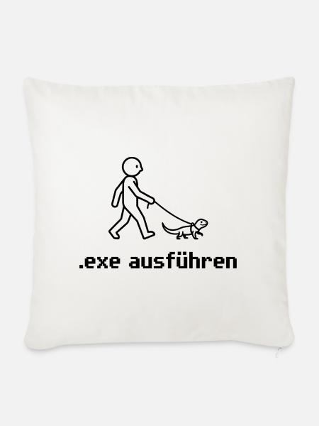 Exe Echse ausfuehren Admin Sysadmin Geschenk - Sofakissenbezug 45 x 45 cm - Naturweiß