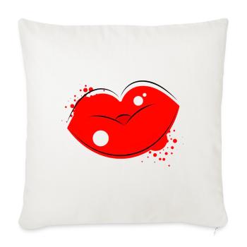 Red Kissing Lips Pop Art - Sofa pillowcase 17,3'' x 17,3'' (45 x 45 cm) - natural white - Front