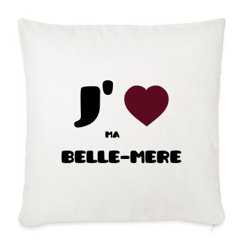 J'aime ma belle-mère (V) - Housse de coussin décorative 45 x 45 cm - blanc nature - Devant