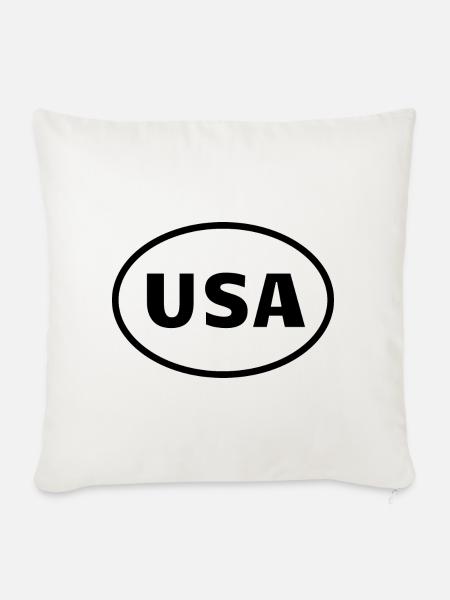 USA - Sofakissenbezug 45 x 45 cm - Naturweiß 