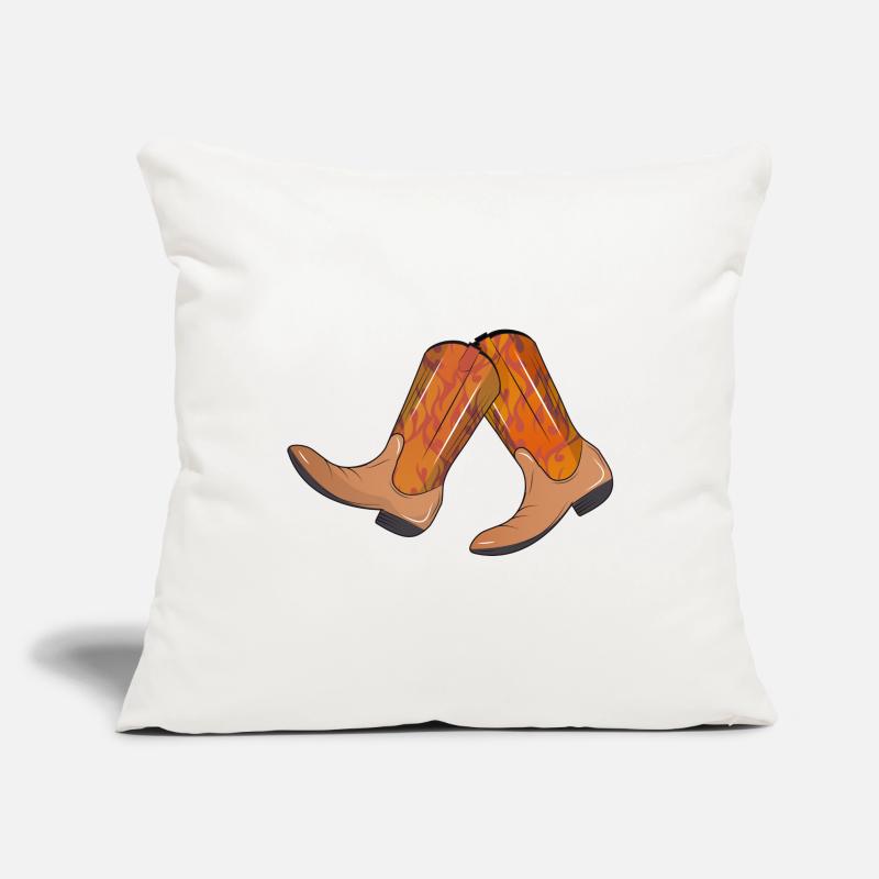 extravagant western boots with flame pattern Sofa pillowcase 17,3'' x 17,3'' (45 x 45 cm)
