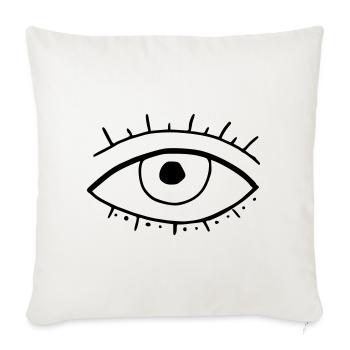 Oeil - Housse de coussin décorative 45 x 45 cm - blanc nature - Devant