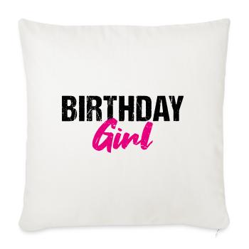 Anniversaire Fille Geburtstag - Housse de coussin décorative 45 x 45 cm - blanc nature - Devant