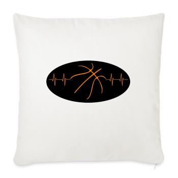 Basketball Herzschlag heartbeat Streetball - Sofakissenbezug 45 x 45 cm - Naturweiß  - Vorne