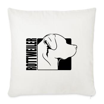 Rottweiler Profil Chiens Chien Wilsigns - Housse de coussin décorative 45 x 45 cm - blanc nature - Devant