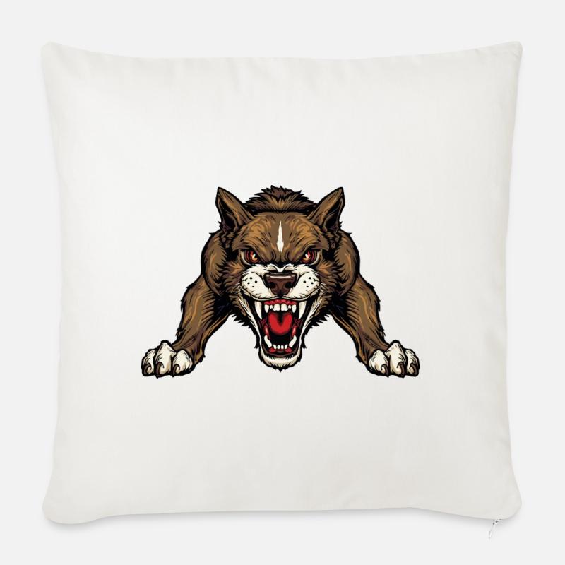 Hund - Sofakissenbezug 45 x 45 cm - Naturweiß 