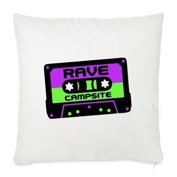 Rave Cassette Festival Logo - Housse de coussin décorative 45 x 45 cm - blanc nature - Devant