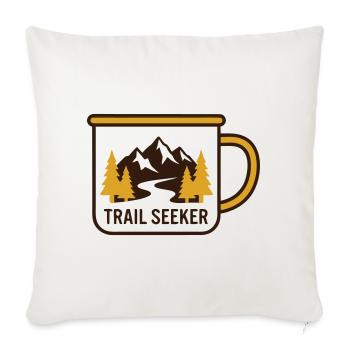 Logo de randonnée Mountains Mug - Housse de coussin décorative 45 x 45 cm - blanc nature - Devant