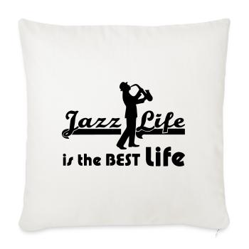 Jazz Life Music Musicien Groupe Paroles Cadeau - Housse de coussin décorative 45 x 45 cm - blanc nature - Devant