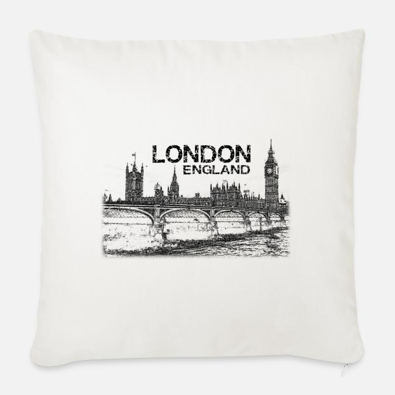 LONDON - Sofakissenbezug 45 x 45 cm - Naturweiß 