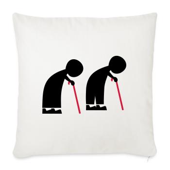 old people - Sofa pillowcase 17,3'' x 17,3'' (45 x 45 cm) - natural white - Front