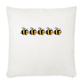 Funny fat bees - Sofa pillowcase 17,3'' x 17,3'' (45 x 45 cm) - natural white - Front