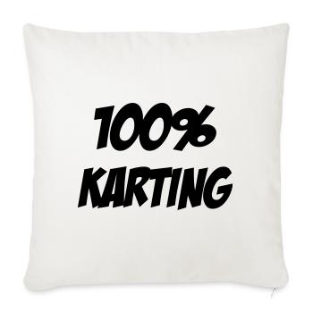Karting / Kart / Pilote / Voiture - Housse de coussin décorative 45 x 45 cm - blanc nature - Devant