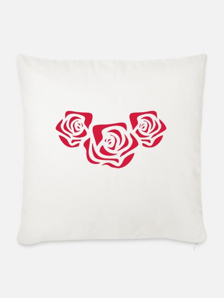 rote rosen - Sofakissenbezug 45 x 45 cm - Naturweiß