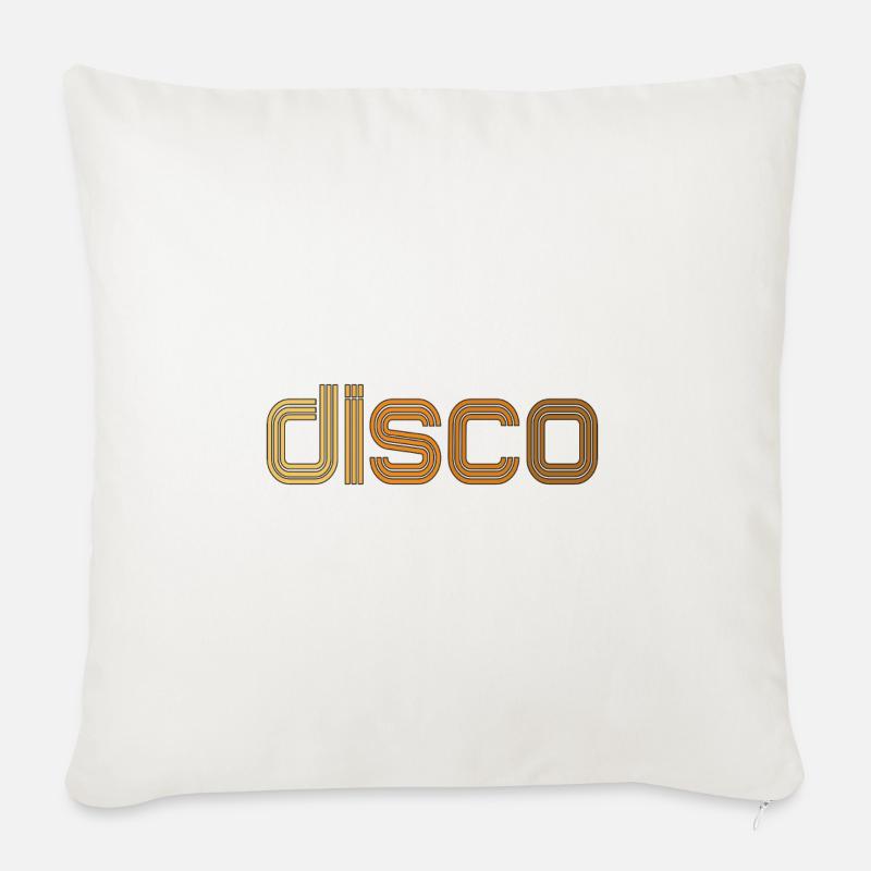 Disco Neon Line Logo - Housse de coussin décorative 45 x 45 cm - blanc nature