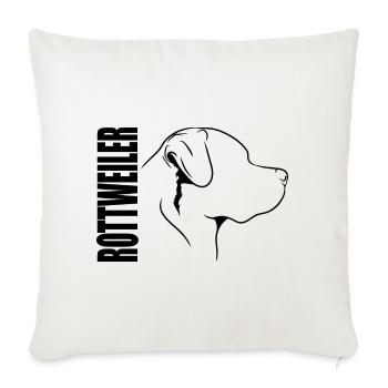 Rottweiler Profil Chiens Chien Wilsigns - Housse de coussin décorative 45 x 45 cm - blanc nature - Devant