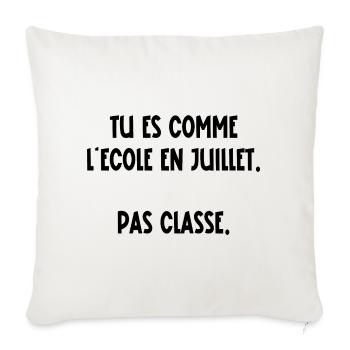 pas classe - Housse de coussin décorative 45 x 45 cm - blanc nature - Devant