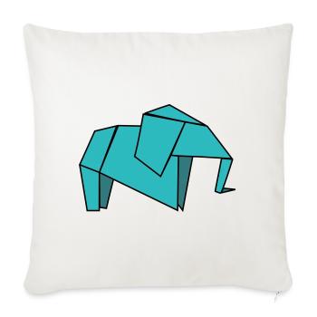 Origami Elephant - Sofa pillowcase 17,3'' x 17,3'' (45 x 45 cm) - natural white - Front
